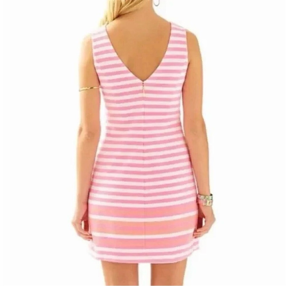 Lilly Pulitzer Pink and Light Pink Striped Sleeveless Mini Dress - Picture 2 of 4